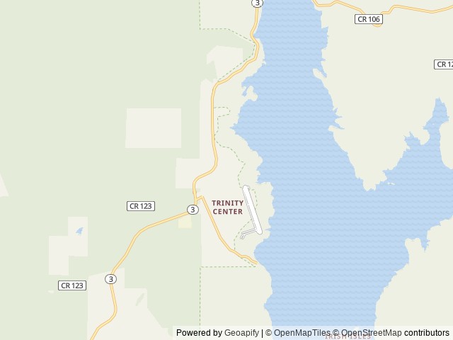 Map of Trinity Lake KOA Holiday location at Trinity Center, CA, United States
