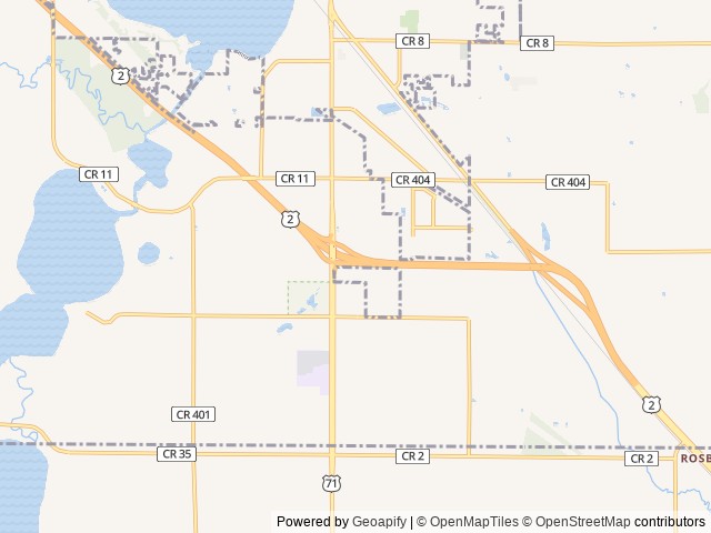 Map of Royal Oaks RV Park location at Bemidji, MN, United States