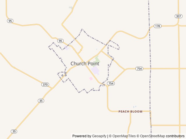 Map of Mr. Bee's RV Park location at Church Point, LA, United States