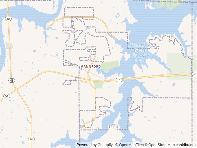 Map of New Mannford Ramp location at Mannford, OK, United States