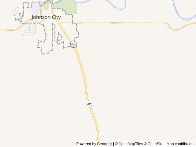 Map of Johnny Yurts location at Johnson City, TX, United States