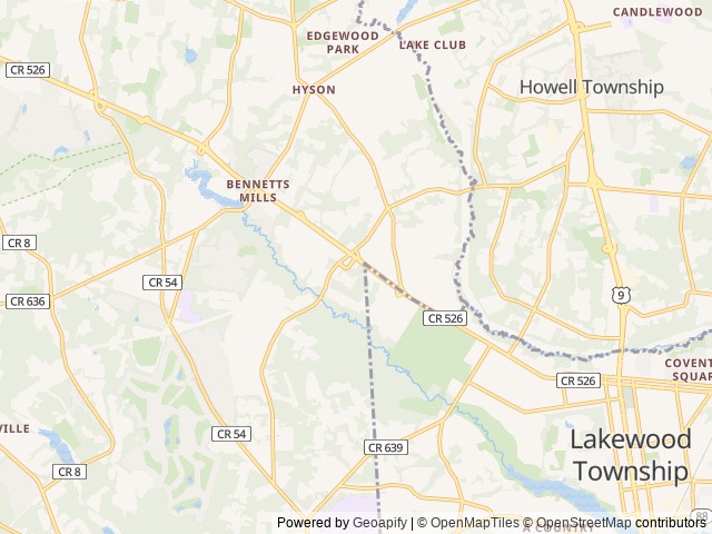 Map for 2022 Thor Motor Coach Chateau 31E near Jackson Township, NJ