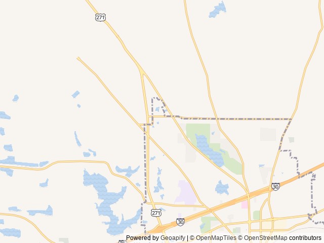 Map of Ramblin' Fever RV Park location at Mount Pleasant, TX, United States