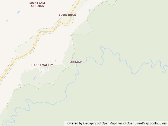 Map of Abram's Creek Campground location at Gatlinburg, TN, United States