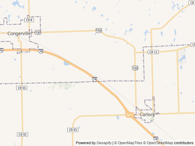Map of Kamp Komfort location at Carlock, IL, United States