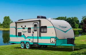 Modern 50s Style Travel Trailer with Outdoor TV!