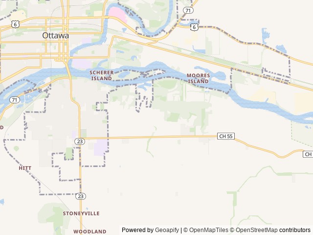 Map of Postcard Cabins Starved Rock location at Ottawa, IL, United States