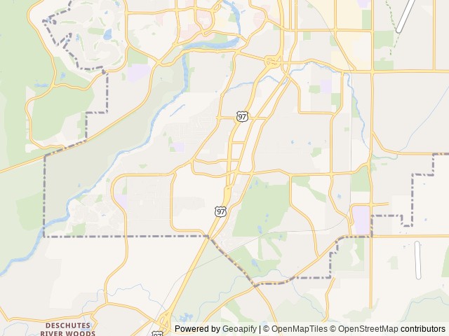 Map of Bend RV Resort location at Bend, OR, United States