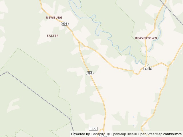 Map of Misty Hollow Campground location at Todd Township, PA, United States