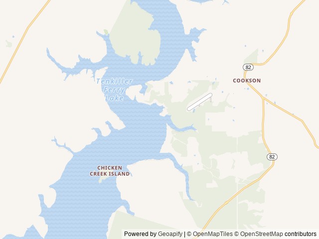 Map of Sixshooter Marina & Cabins location at Cookson, OK, United States