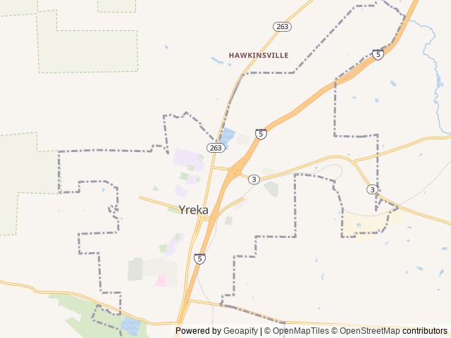 Map of Yreka RV Park location at Yreka, CA, United States