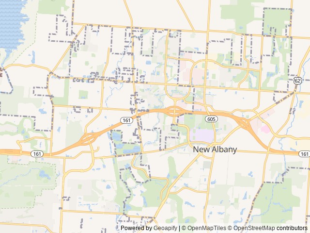 Map for Couples Retreat near New Albany, OH