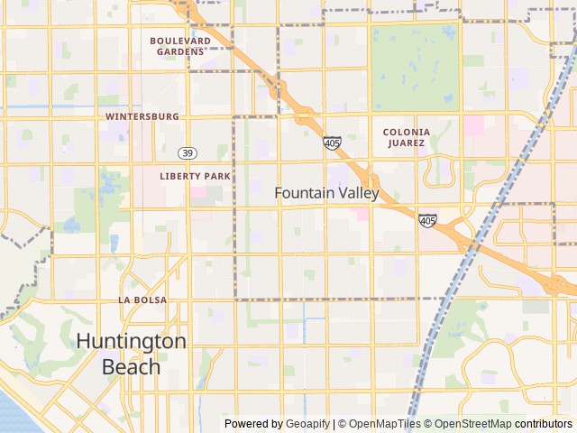 Map for Avenger Road Trip near Fountain Valley, CA