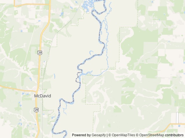 Map of Williams Lake location at Jay, FL, United States