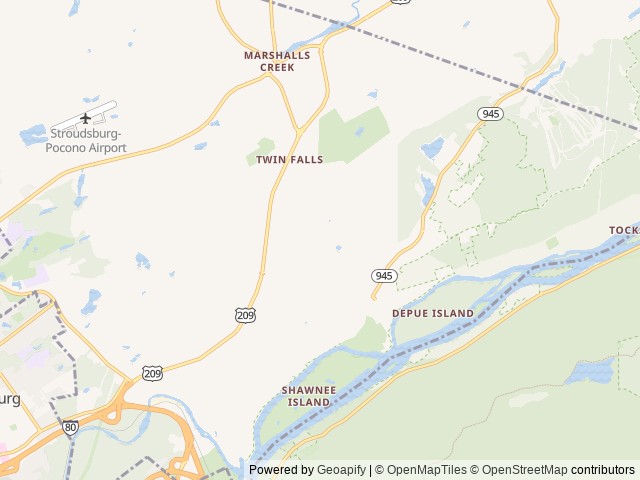 Map of Camp OUT Poconos location at East Stroudsburg, PA, United States
