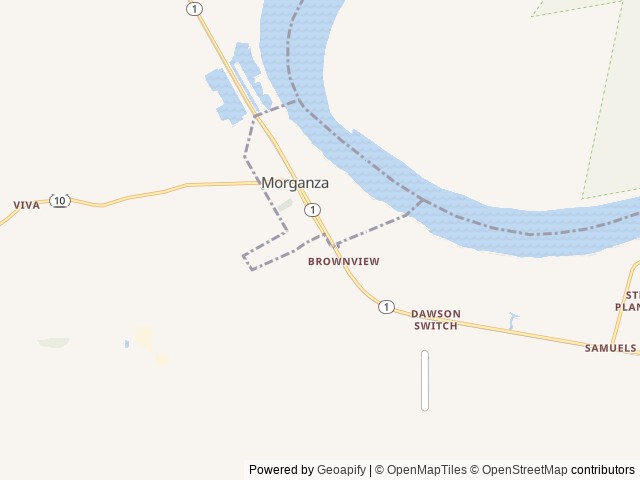 Map of Maxey Care RV Park location at Morganza, LA, United States