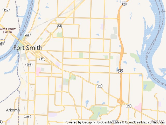 Map for 2022 Thor Motor Coach Chateau 31EV near Fort Smith, OK