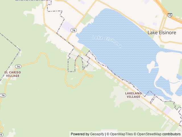 Map of Weekend Paradise RV location at Lake Elsinore, CA, United States