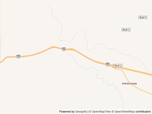 Map of Pipestone RV Park location at Whitehall, MT, United States
