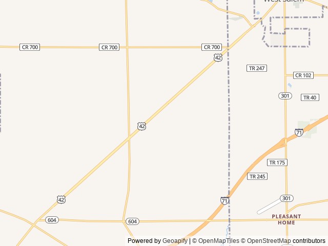 Map of Hidden Acres Campground, Inc location at Seville, OH, United States