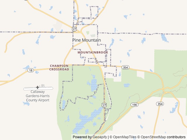 Map for 2022 Wildwood Heritage Glen 369BL near Pine Mountain, AL