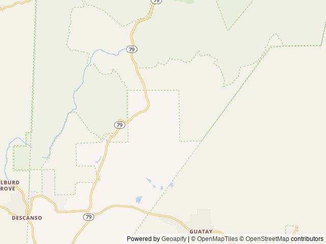 Map of Oakzanita Springs RV Campground location at Descanso, CA, United States