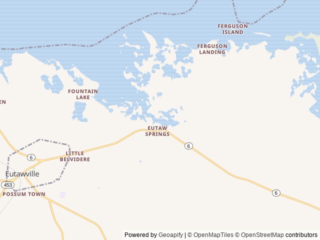 Map of Bell's Marina & Resort location at Eutawville, SC, United States