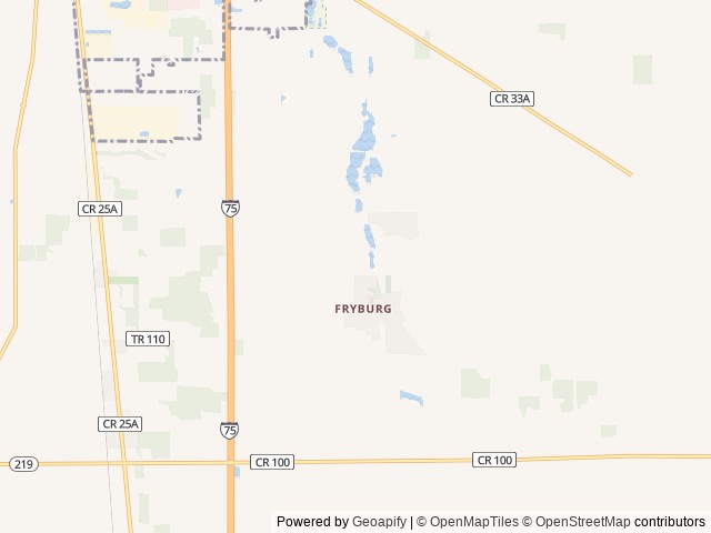Map of Glacier Hill Lakes RV Resort & Campground location at Grover Hill, OH, United States