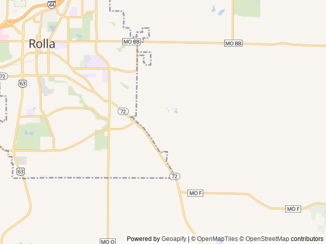 Map of Ozark Farms Family Campground & RV Park location at Rolla, MO, United States