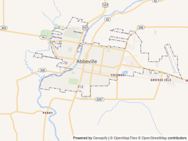 Map of Natchitoches Convention & Visitors Bureau location at Abbeville, LA, United States