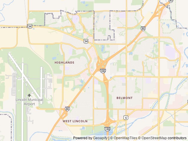 Map of Camp a Way location at Lincoln, NE, United States