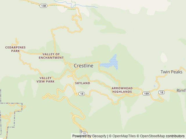 Map of Creekside Glen location at Crestline, CA, United States