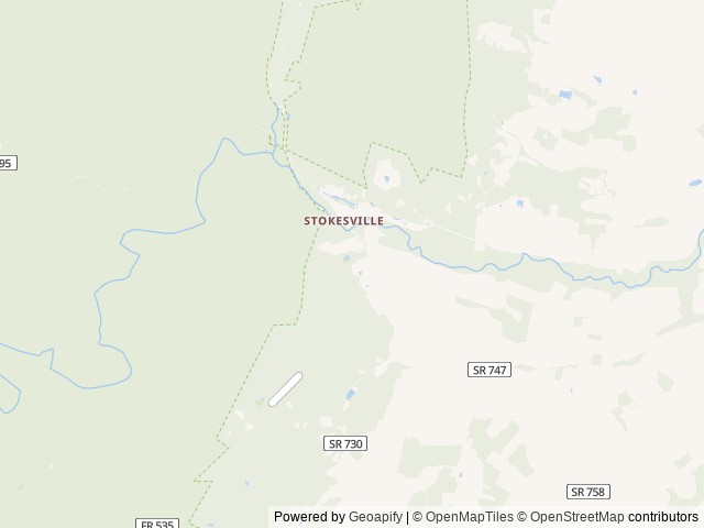Map of Stokesville Campground location at Mount Solon, VA, United States