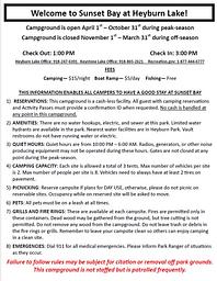 Sunset Bay rules and information