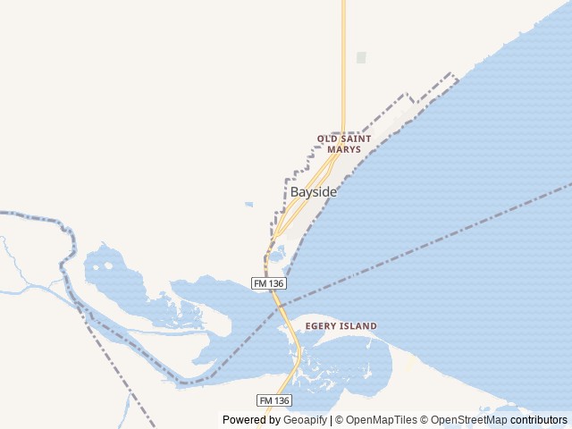 Map of Down By The Bay RV Resort & Campground location at Bayside, TX, United States