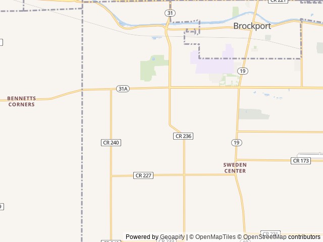 Map for Avery’s Home on the Road Rental near Brockport, NY