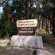 The entrance sign of Paliza Family campground surrounded by pines in the background.