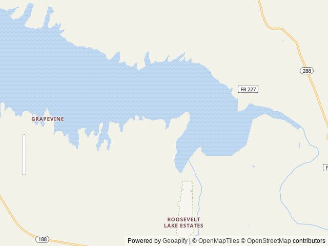 Map of Schoolhouse Campground (AZ) location at Roosevelt, AZ, United States