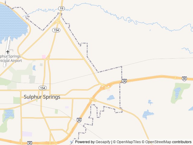 Map of Ladera RV Resort location at Sulphur Springs, TX, United States