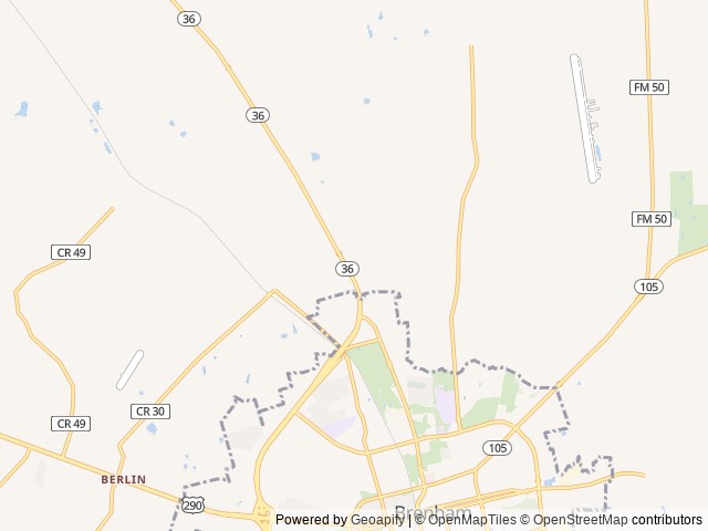 Map of The Hill Top at Brenham, Luxury RV Resort location at Brenham, TX, United States