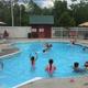 Heated swimming pool at Riverside Camping & RV Resort