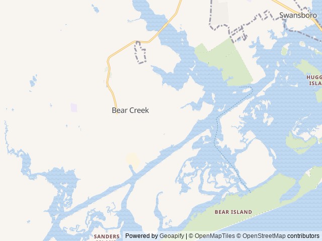 Map of Buttons Family Campground location at Hubert, NC, United States