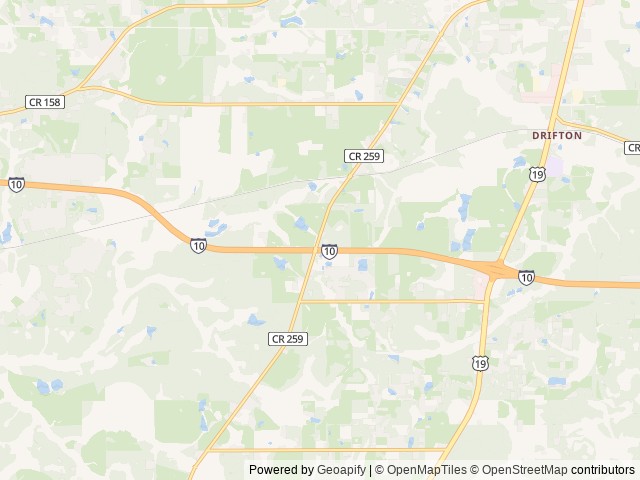 Map of Tallahassee East Campground location at Monticello, FL, United States