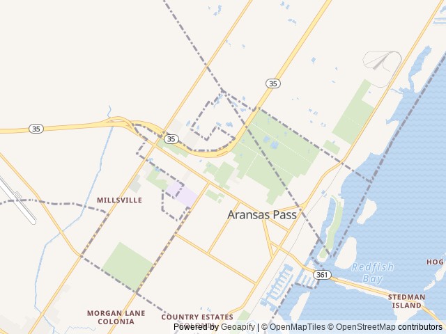 Map of Aransas RV & Storage location at Aransas Pass, TX, United States