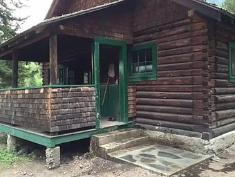Rear porch at Big Creek Cabin