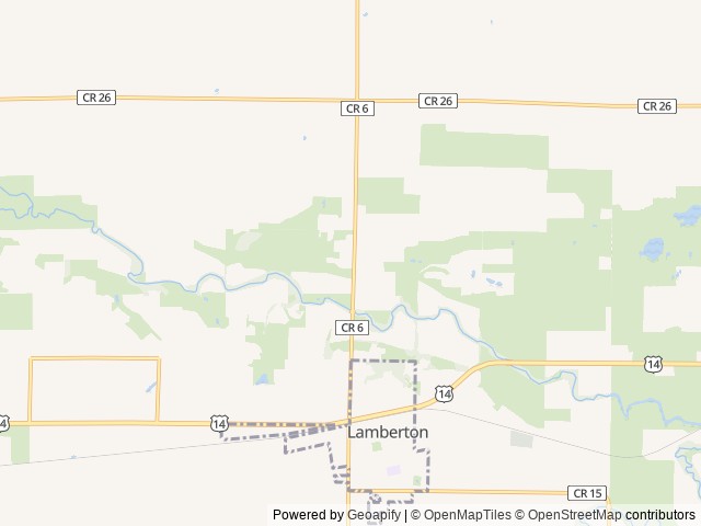 Map of Kuhar Park Campground location at Lamberton, MN, United States