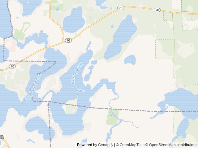 Map of Chain O' Lakes Camping Resort location at Eagle River, WI, United States