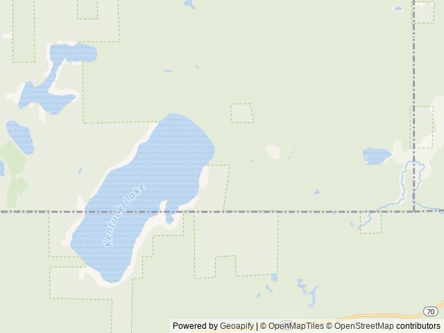 Map of Kentuck Lake Campground location at Eagle River, WI, United States