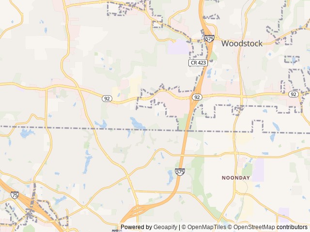 Map for 1998 Coachmen RV Leprechaun 190CB Ford 350 near Woodstock, GA