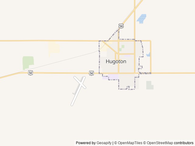 Map of Hugoton RV Campground location at Hugoton, KS, United States